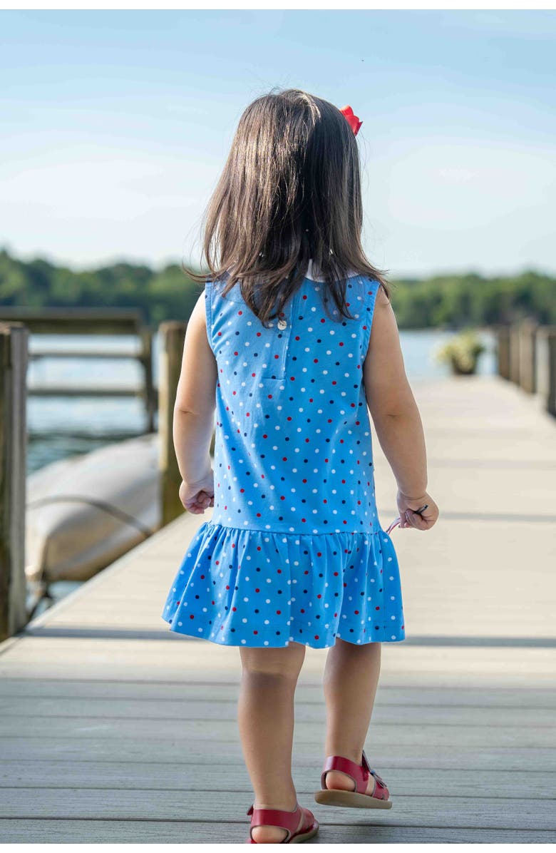 Florence Eiseman Printed Knit Dress With Flowers, Alternate, color, Blue/Multi