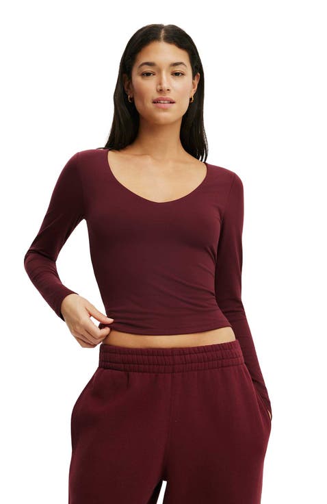 Women's Active Ultra Soft Scoop Neck Long Sleeve