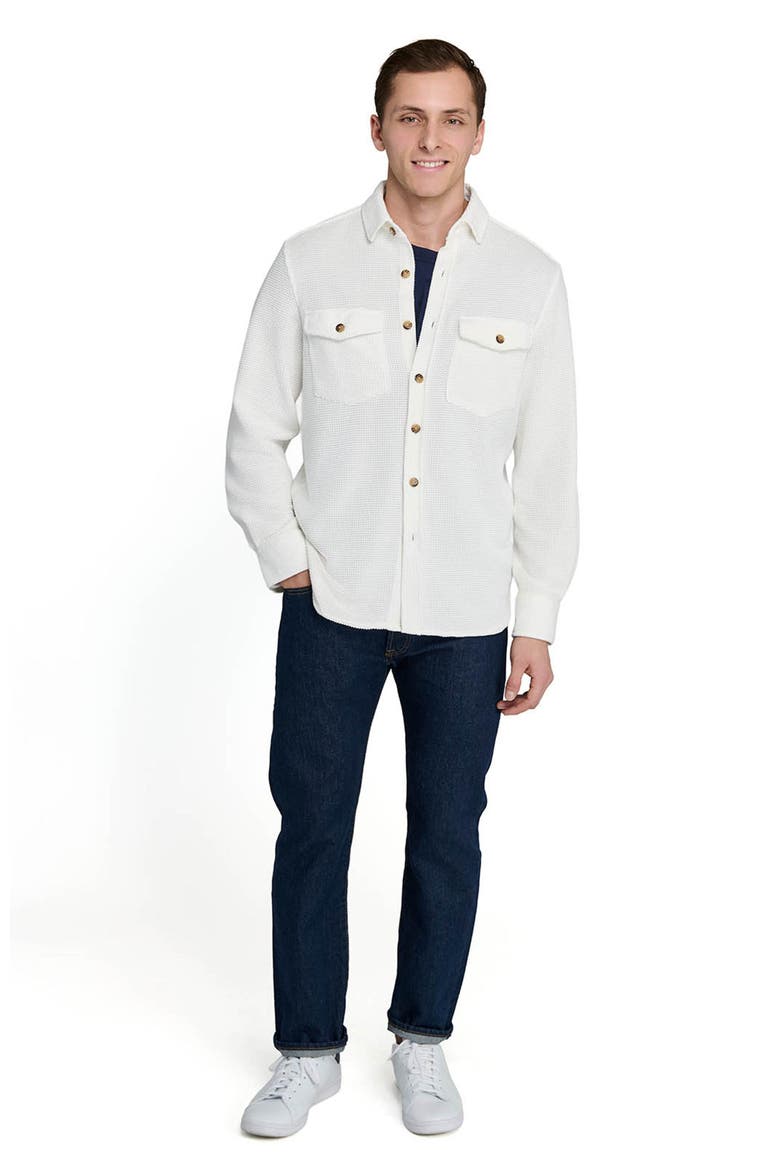 Slim Fit Solid Shirt Jacket, Alternate, color, WHITE