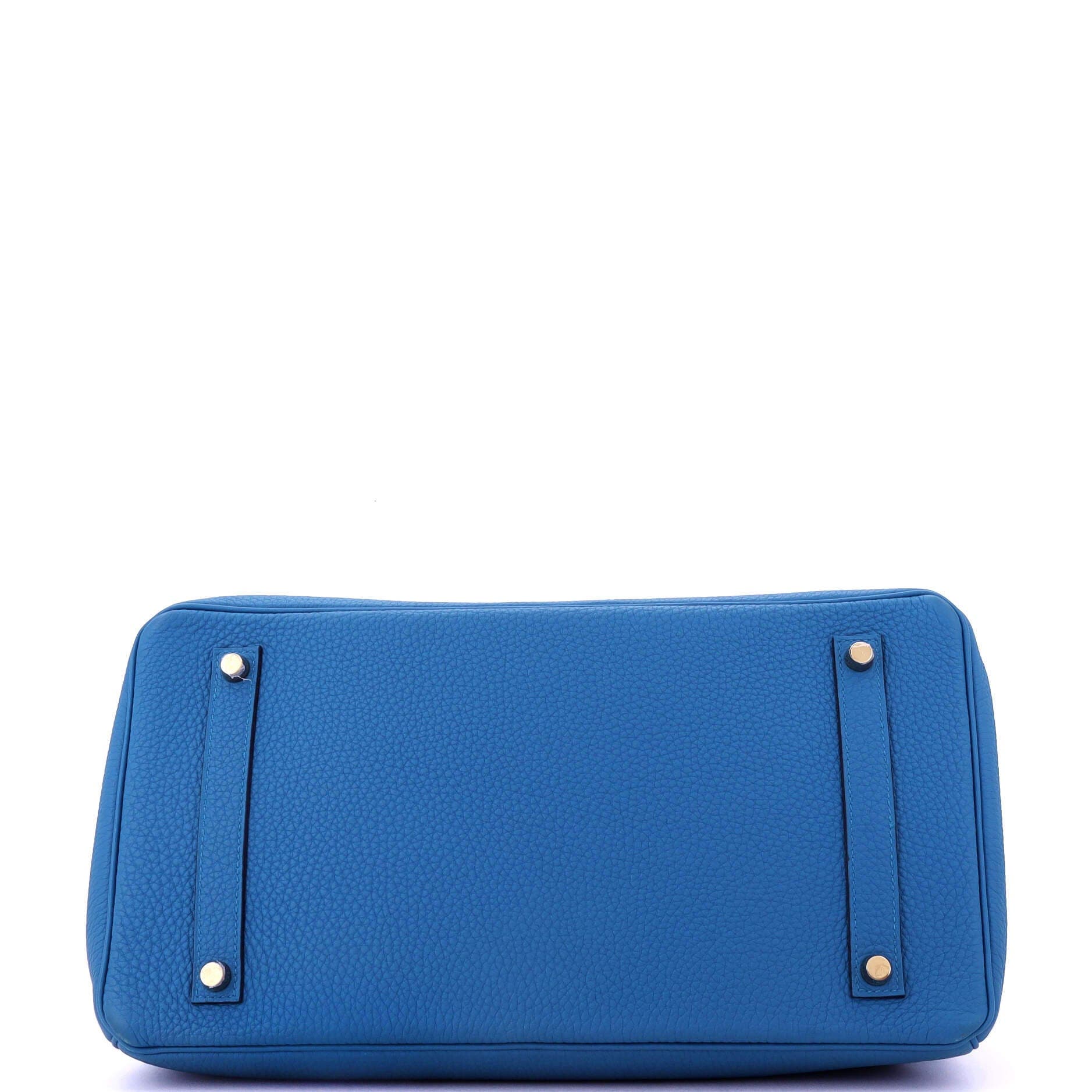 Pre-Owned Hermes Birkin Handbag Blue Togo with Gold Hardware 35, Alternate, color, 