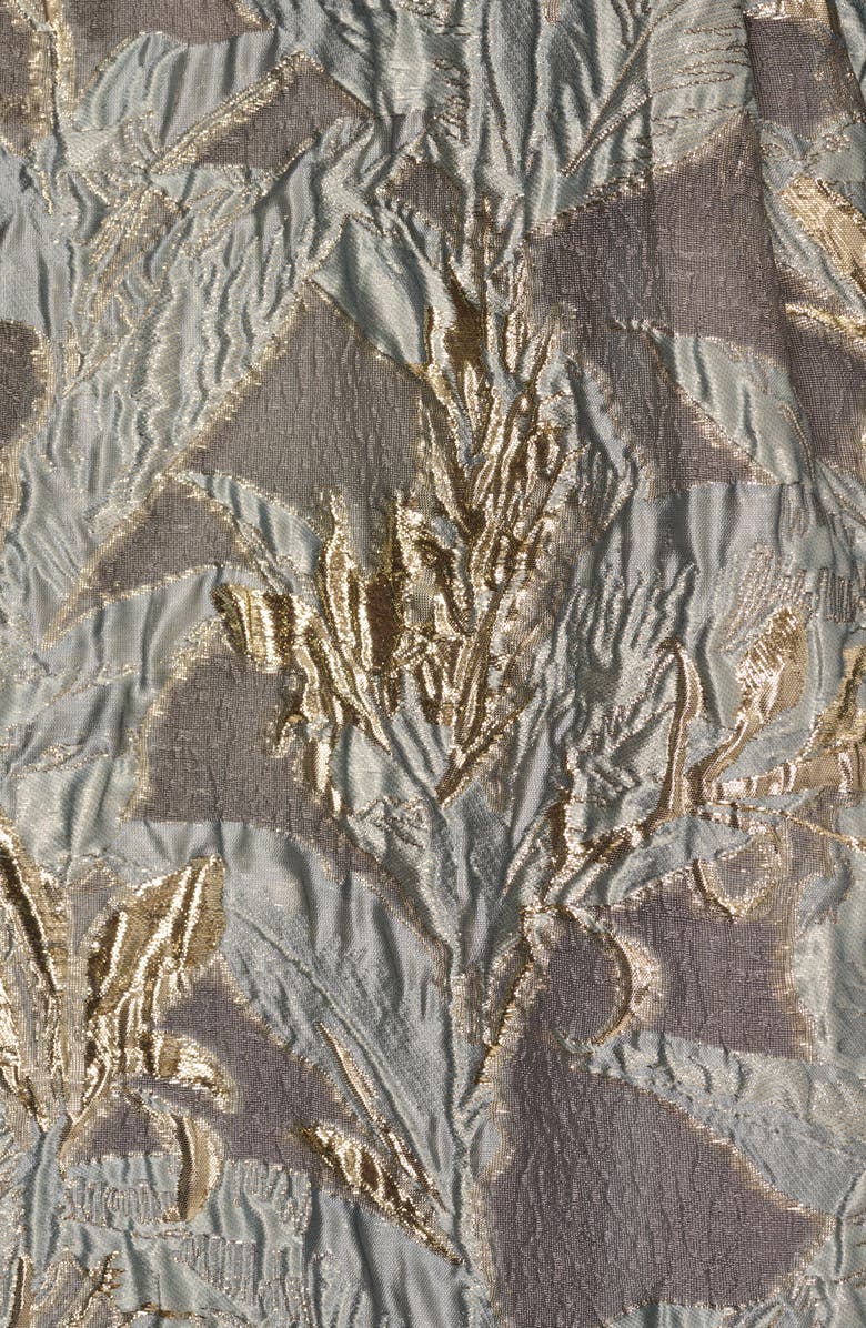 Adrianna Papell Metallic Leaf Jacquard Fit & Flare Cocktail Dress, Alternate, color, 