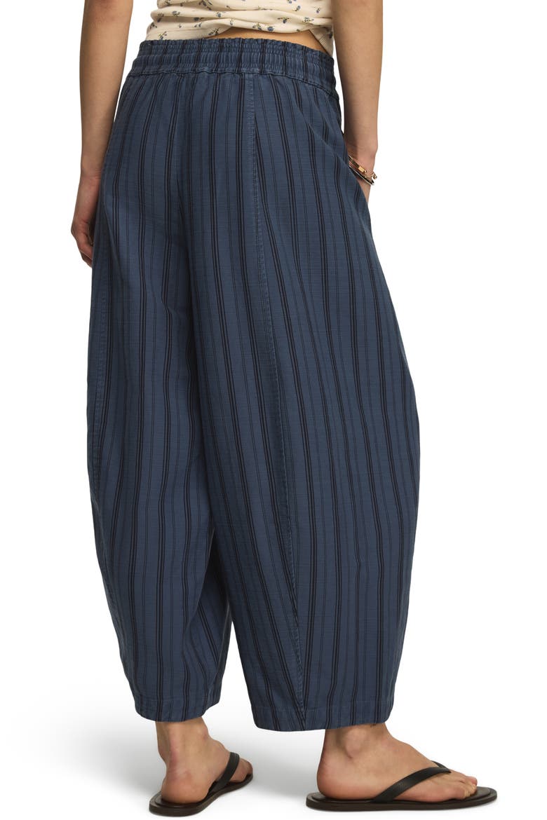 Stripe Cotton Blend Barrel Leg Pants, Alternate, color, BLUE STRIPE