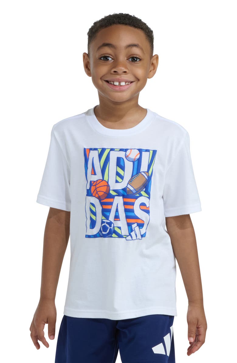 adidas Kids' Cotton Graphic T-Shirt, Alternate, color, White