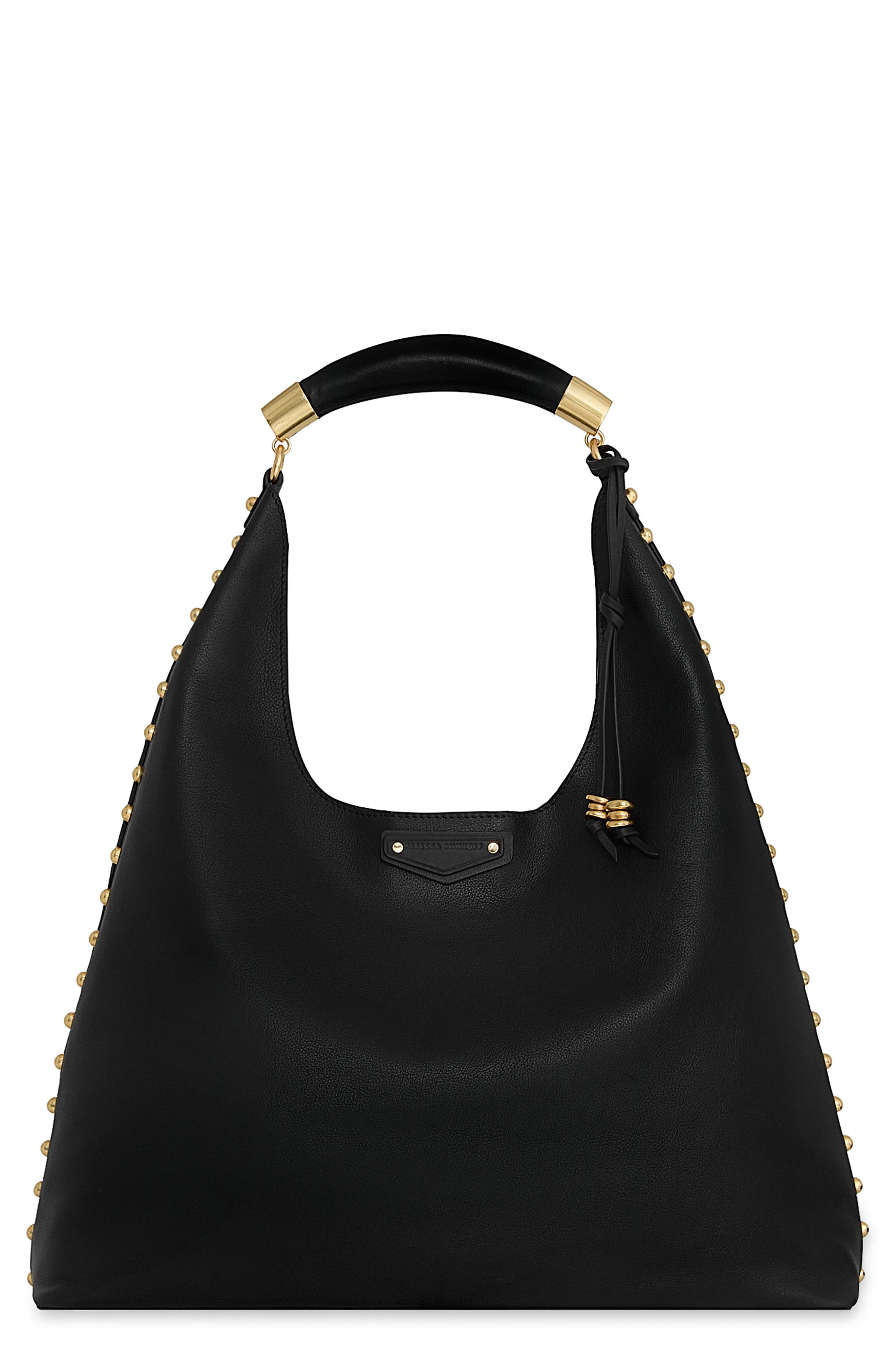 Nolita Leather Hobo, Main, color, BLACK