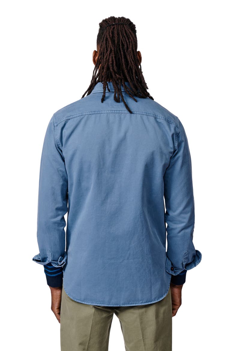 Cole Long Sleeve Twill Overshirt, Alternate, color, Blue