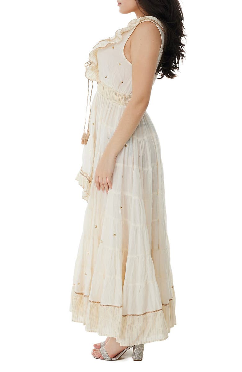 RANEES Embellished Ruffle Coverup Dress, Alternate, color, White