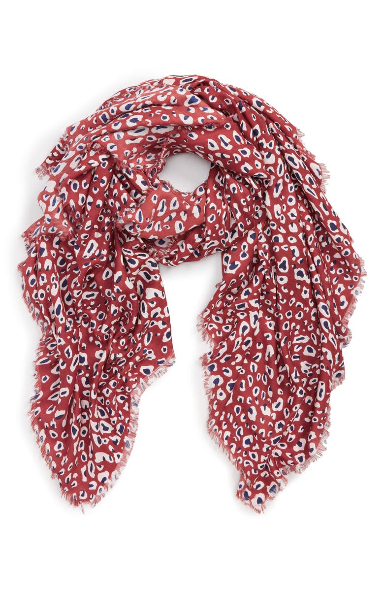 Sole Society Leopard Print Scarf, Main, color,