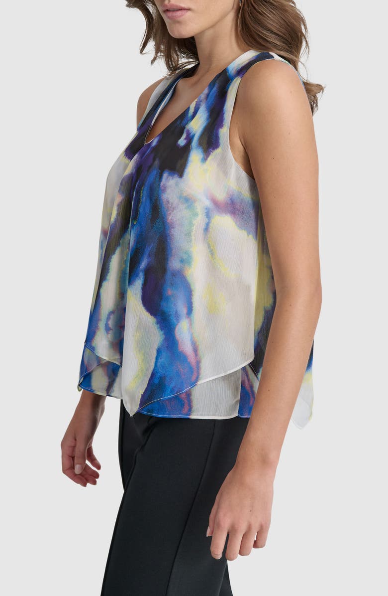 DKNY Printed Sleeveless Chiffon Top, Alternate, color, 