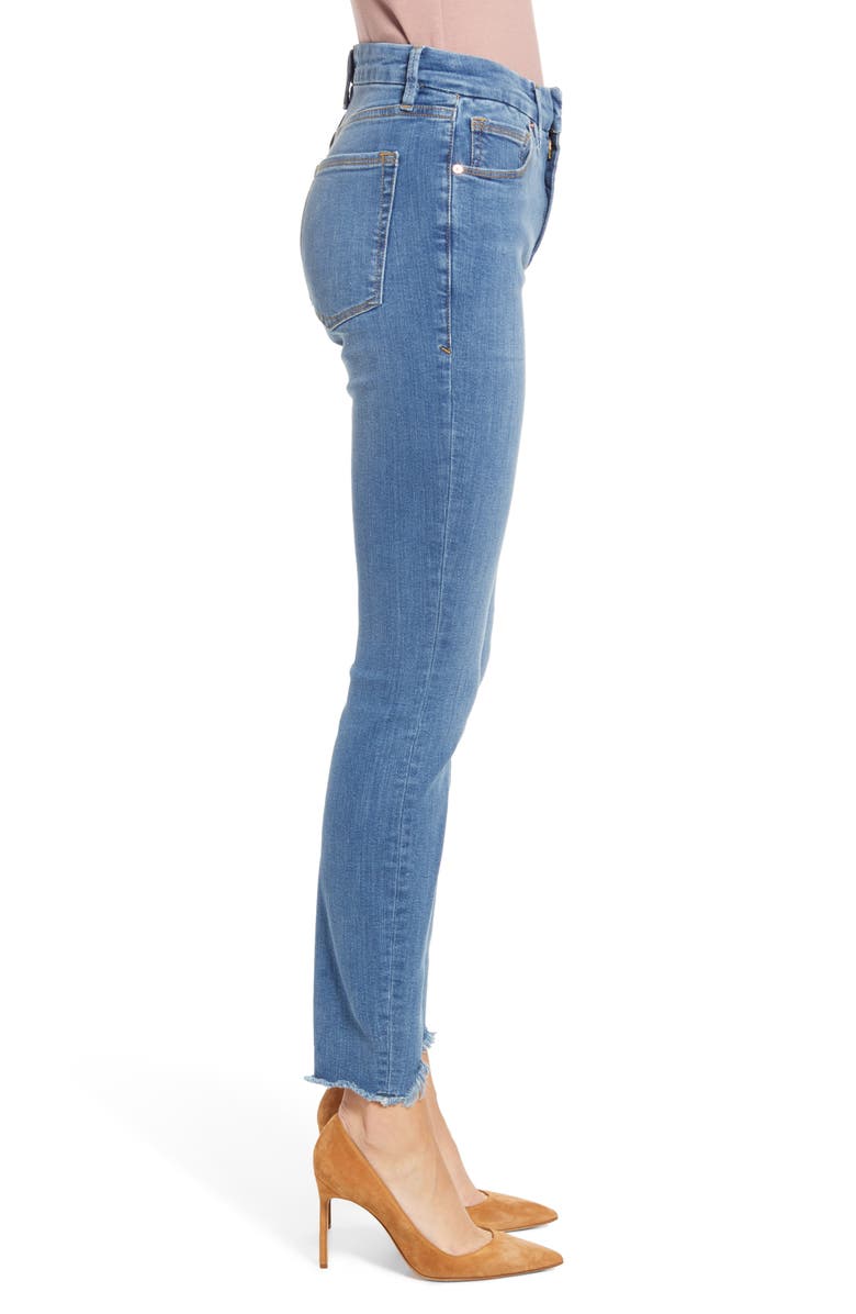 Good American Good Legs High Waist Jagged Fray Hem Skinny Jeans, Alternate, color, 