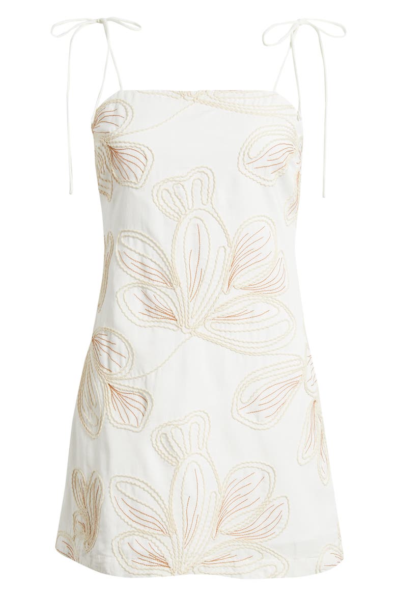 Embroidered Tie Strap Mini Sundress, Alternate, color, OFF WHITE