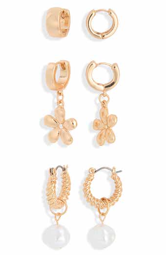 Pretty Floral Set of 3 Earrings