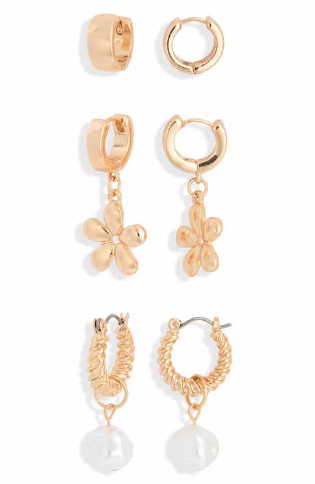 Pretty Floral Set of 3 Earrings