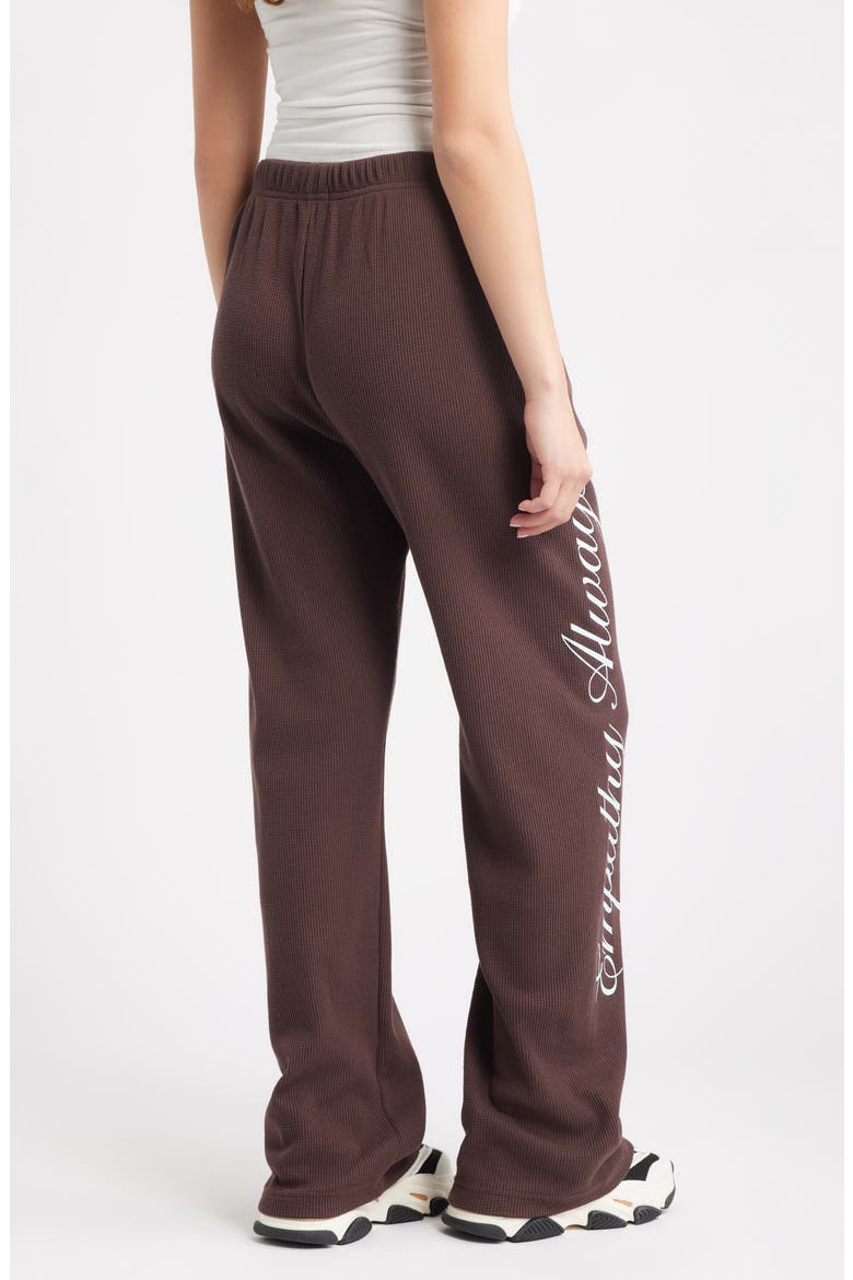 Empathy Always Waffle Knit Pants, Alternate, color, BROWN