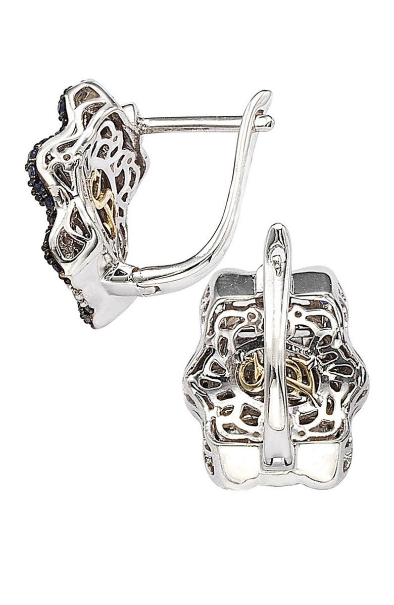 SUZY LEVIAN Two-Tone Blue Sapphire, Created White Sapphire & Brown Diamond Earrings - 0.02 ctw, Alternate, color,