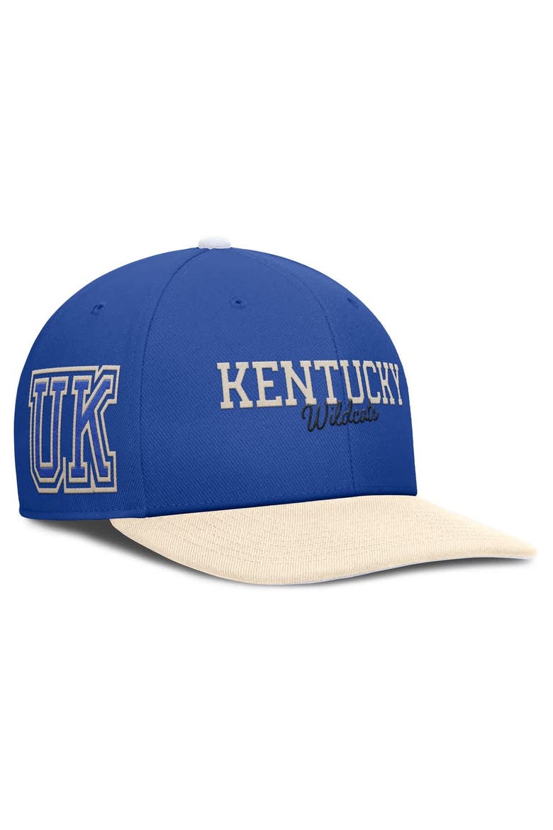Men's Nike Royal/Cream Kentucky Wildcats Pro Legacy Script Snapback Hat, Alternate, color, Royal
