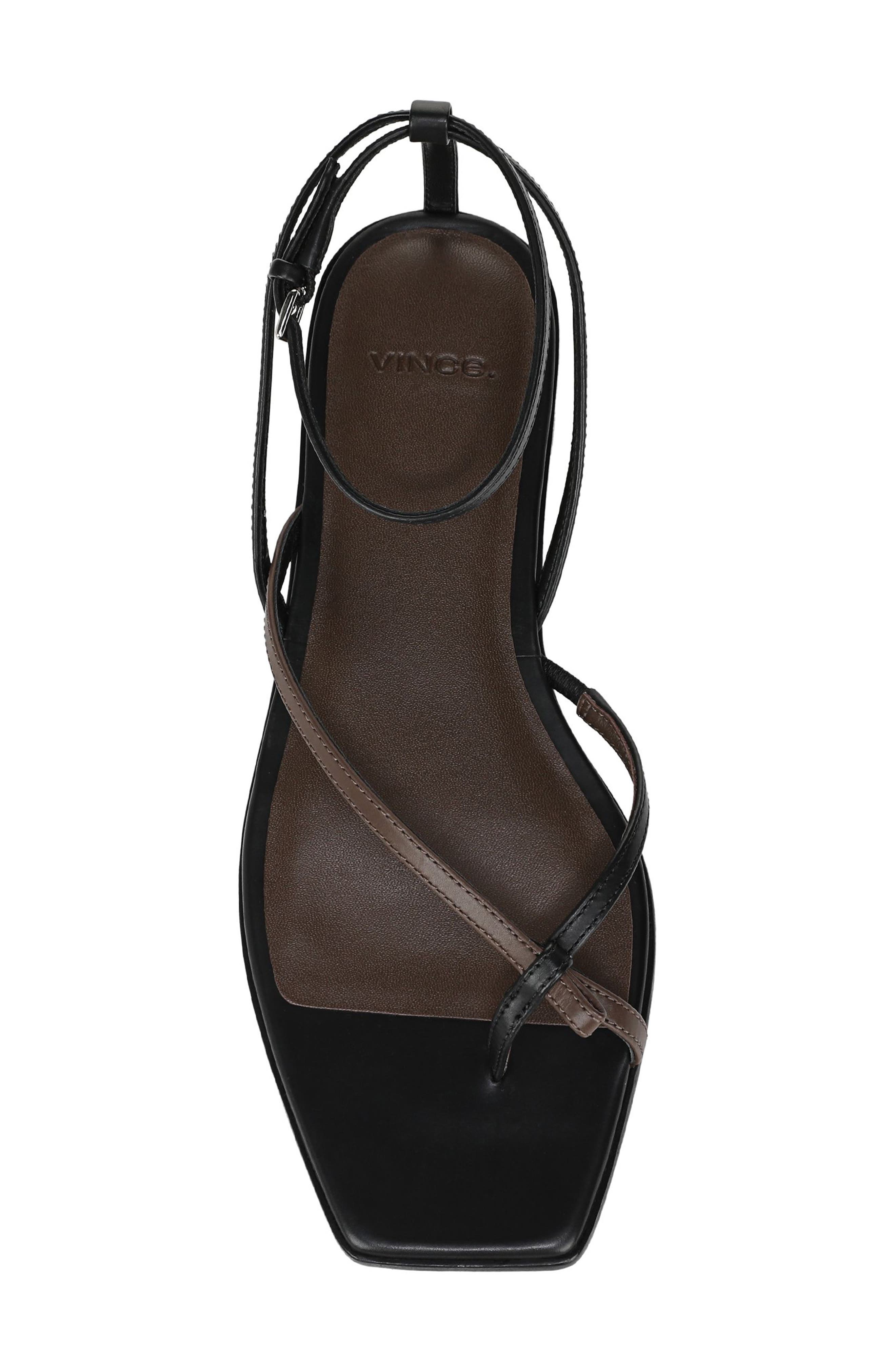 Vince Ali Ankle Strap Sandal, Alternate, color, Nutwood/ Black