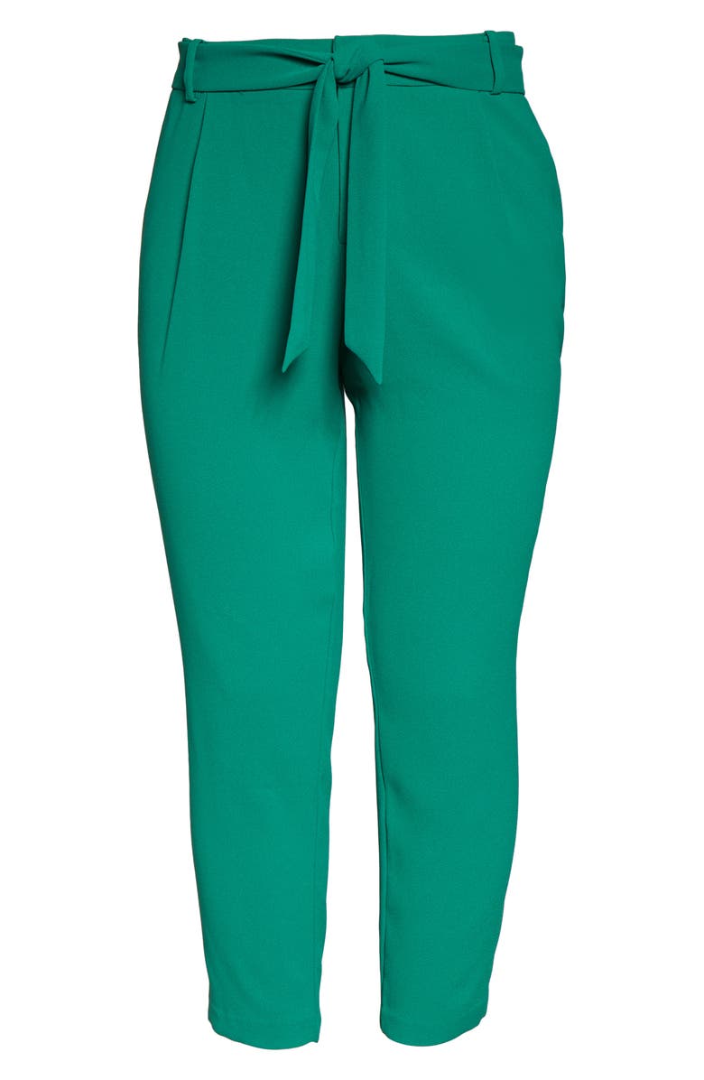 ELOQUII Tie Waist Slim Fit Trousers, Alternate, color,