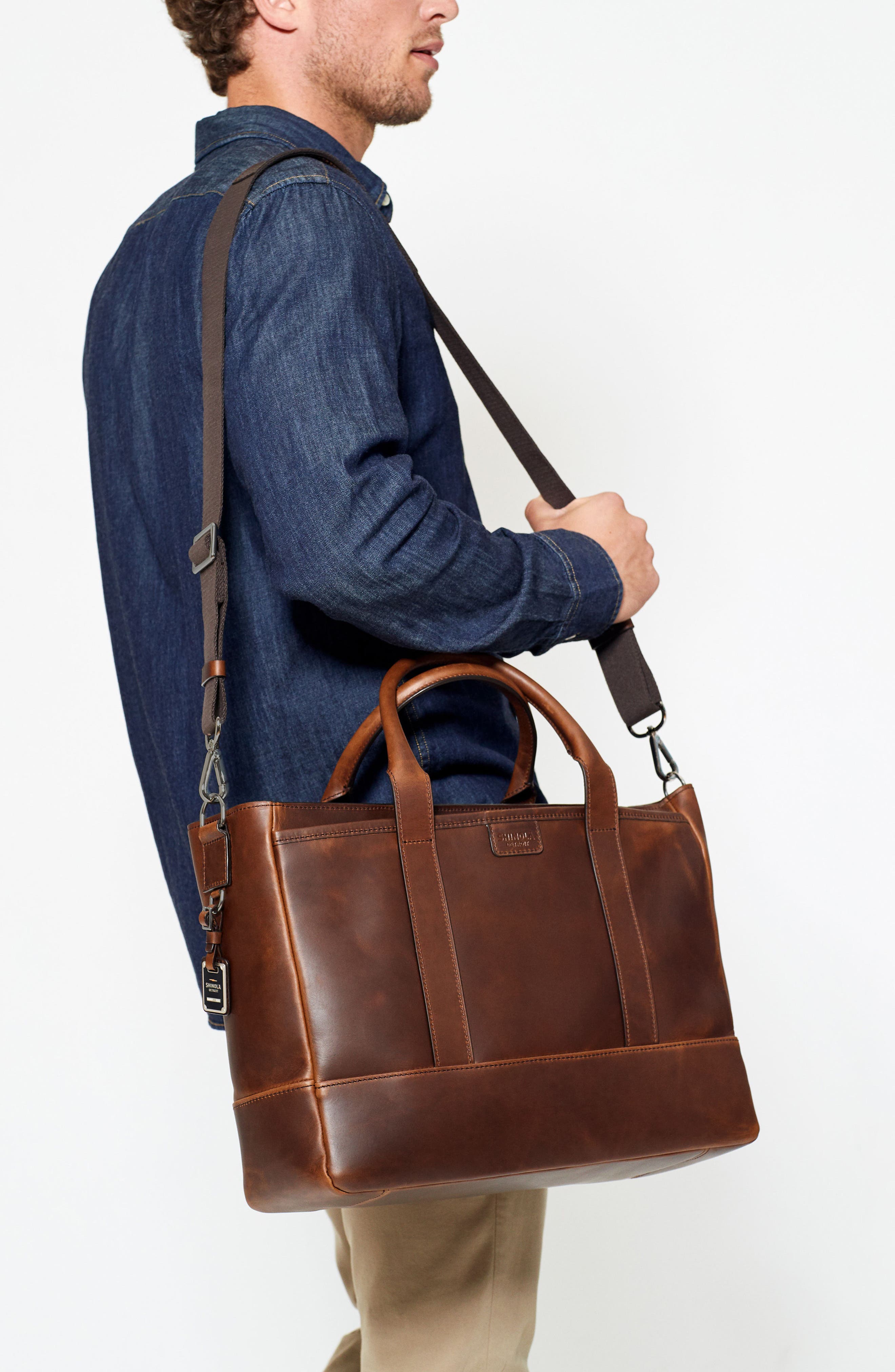 Shinola Navigator Leather Briefcase, Alternate, color, 