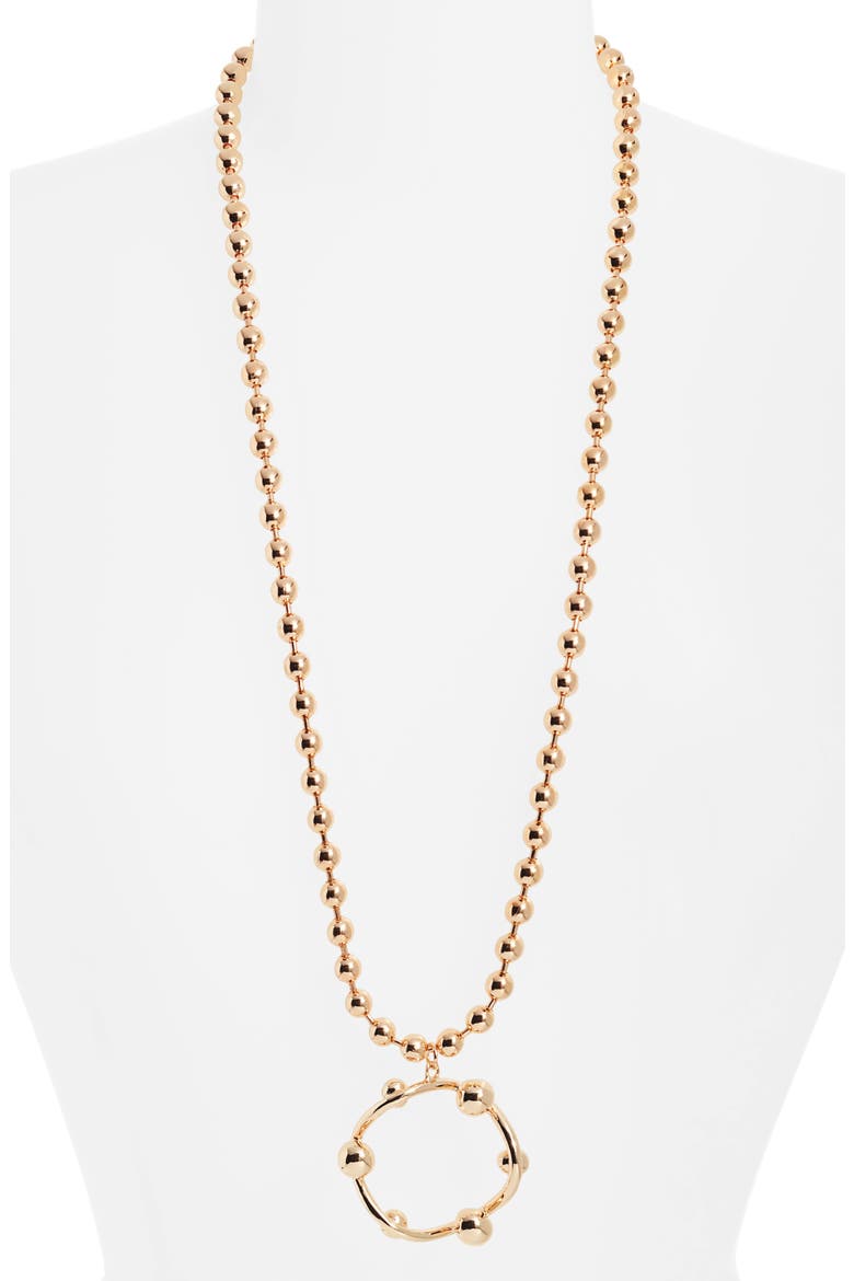 Long Ball Chain Necklace, Alternate, color, GOLD