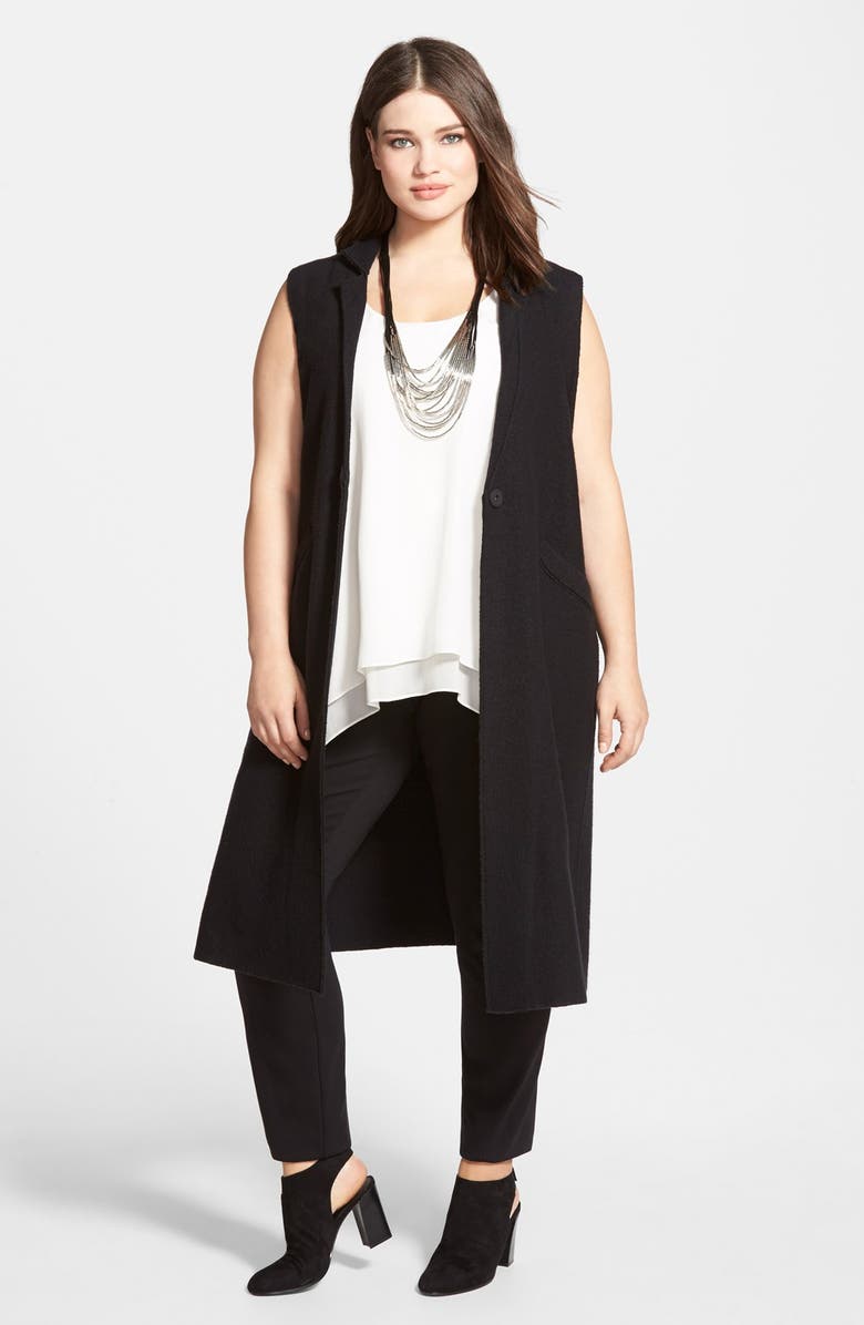 Eileen Fisher Slim Knit Pants with Yoke Detail, Alternate, color, 