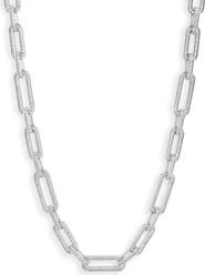 VIDAKUSH Pavé Paper Clip Link Chain Necklace