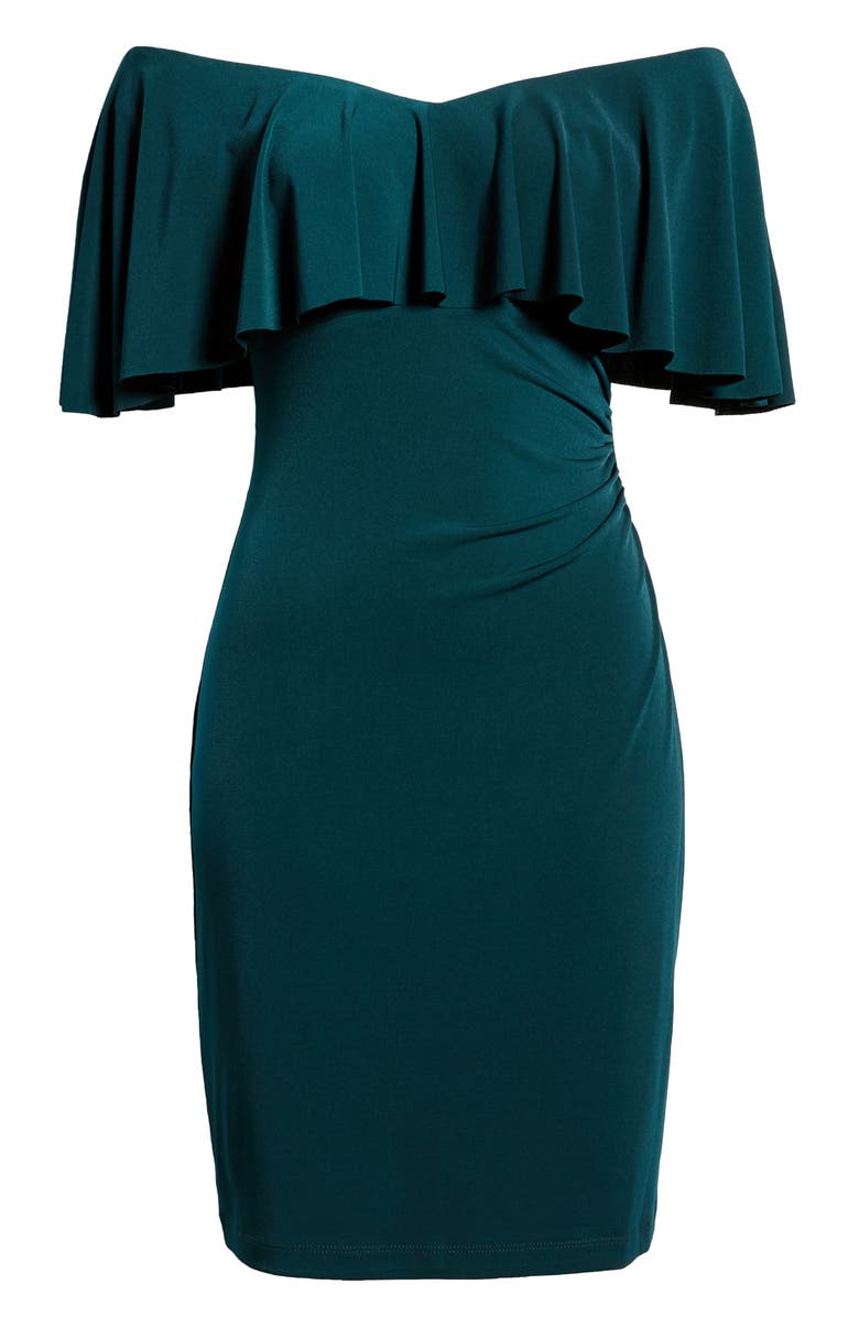 Connected Apparel Flutter Overlay Sheath Dress, Alternate, color, 