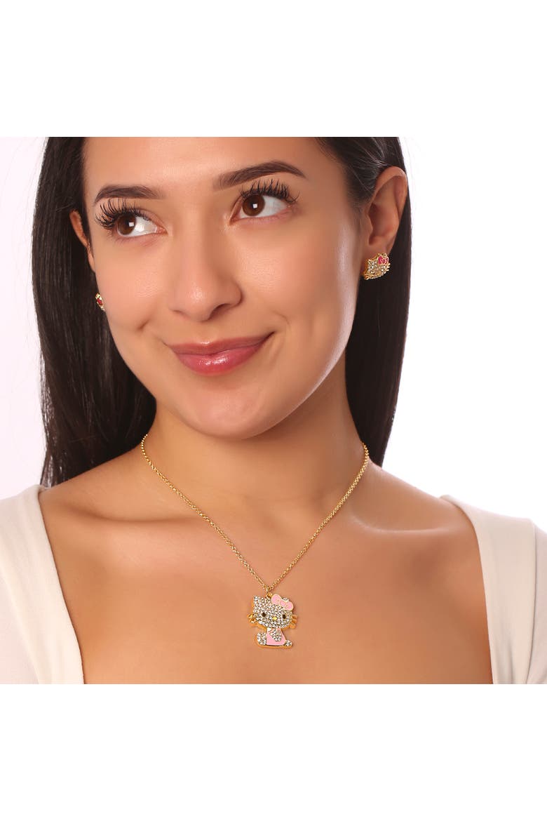 Crystal Pendant Necklace, Alternate, color, Pink