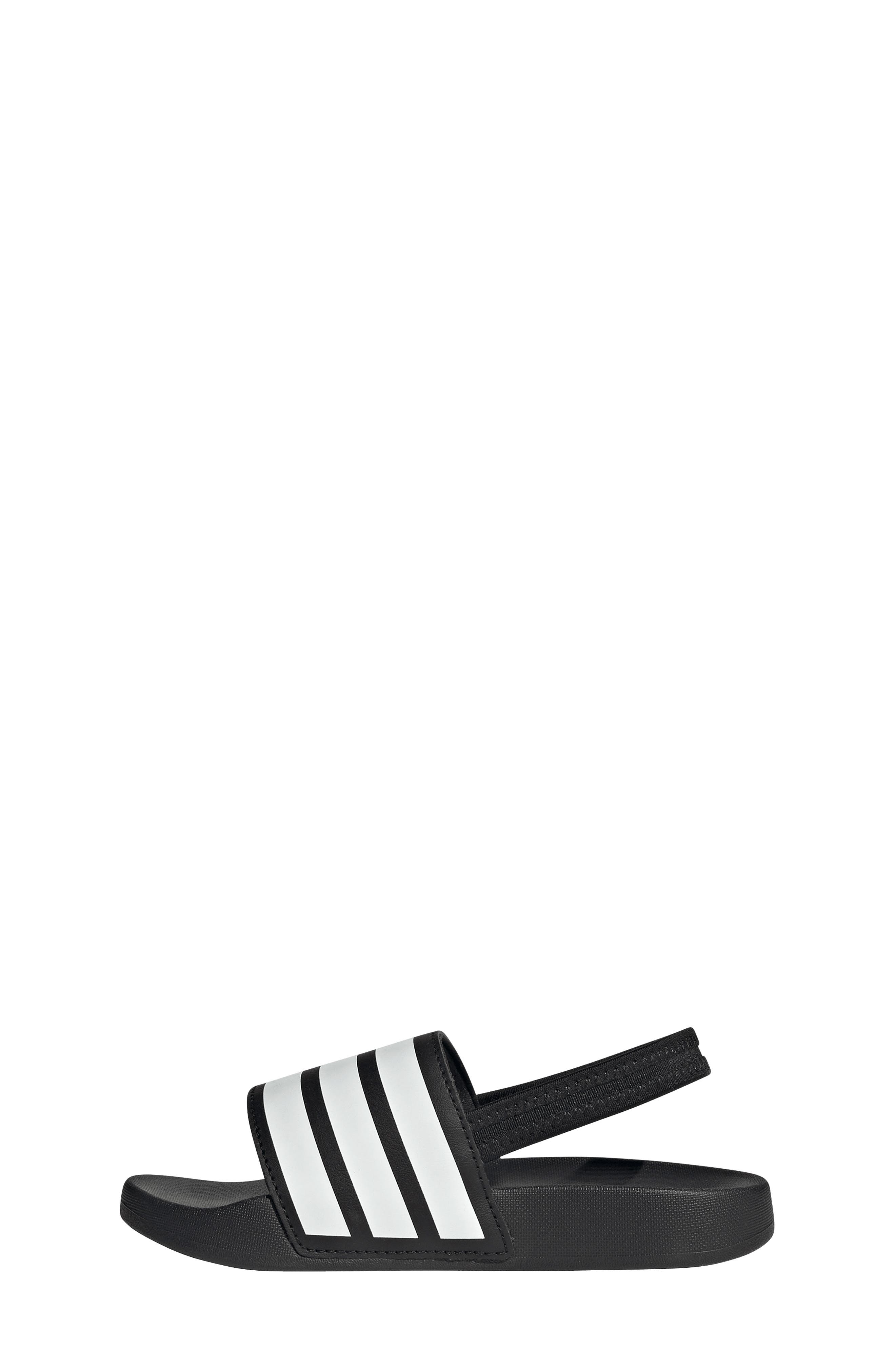 adidas Kids' Adilette Slingback Strap Sandal, Alternate, color, Black/ White/ Black
