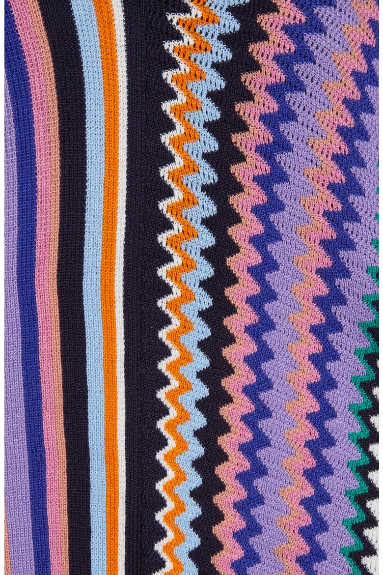 Zigzag & Stripe Wool Blend Poncho, Alternate, color, MULTI PURPLE