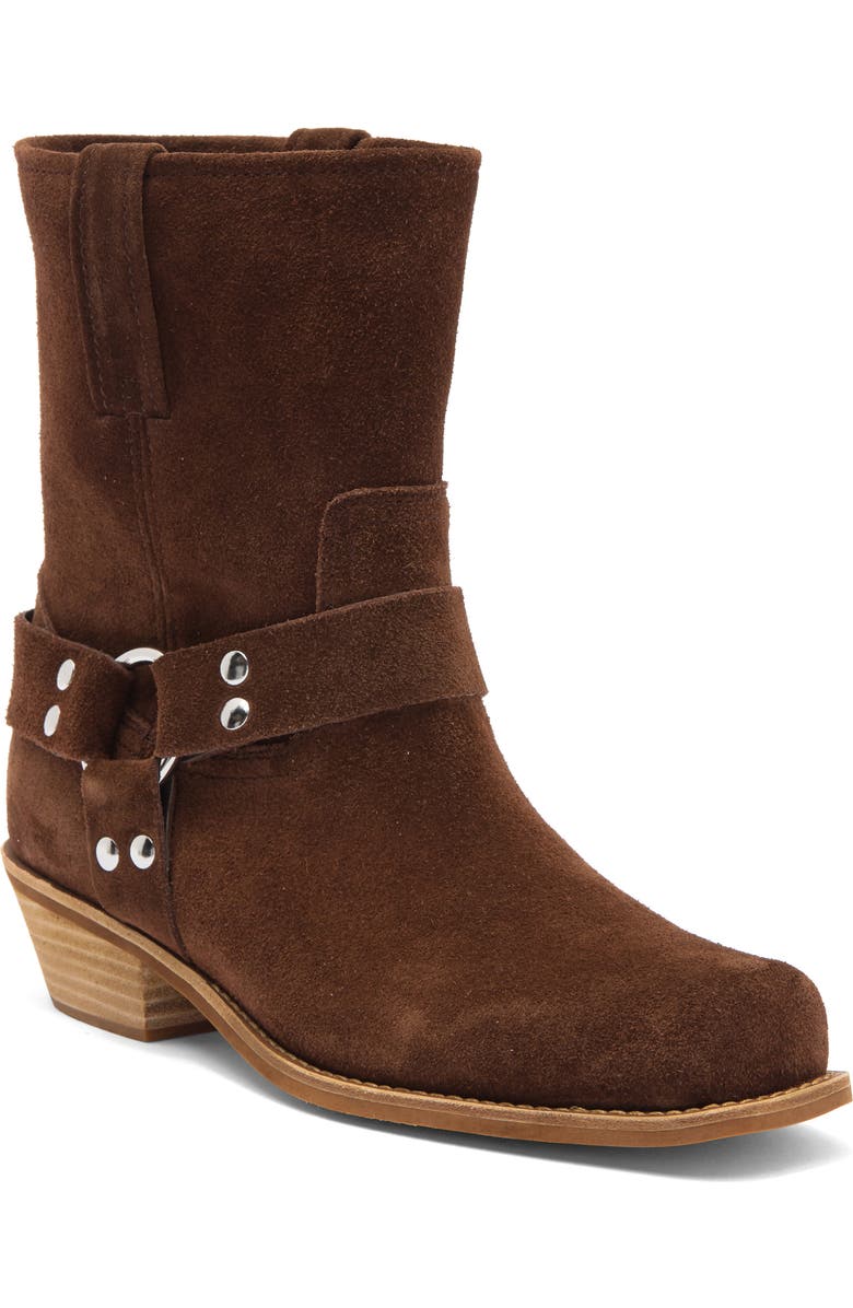 Jeffrey Campbell Waylon Harness Boot, Main, color, Coffee Suede