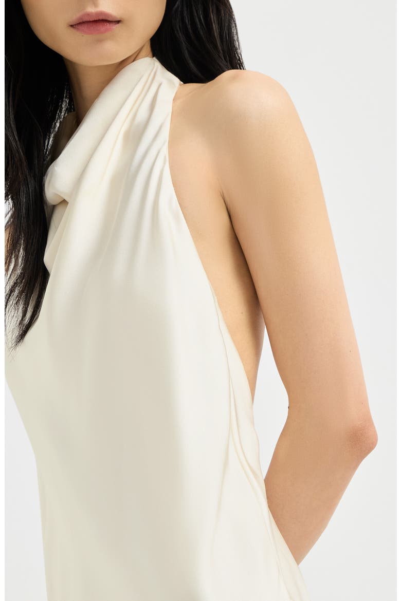 Silk satin halterneck dress, Alternate, color, Panama