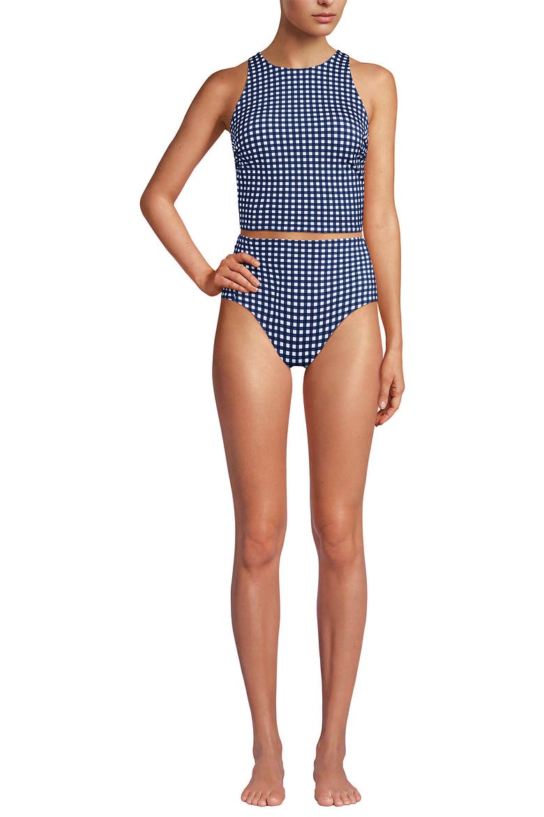 Tugless Portrait Back Set, Main, color, Deep Sea Navy Gingham