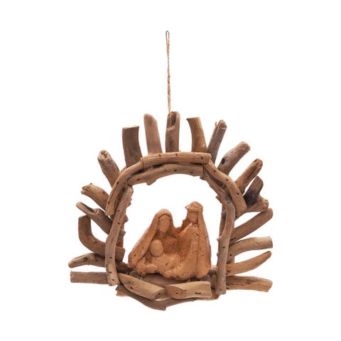 Arch Driftwood Manger Christmas Ornament