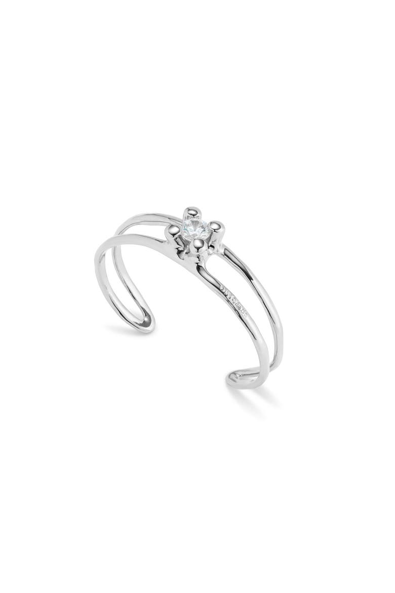 Semi-Rigid Crystal Band, Alternate, color, Silver