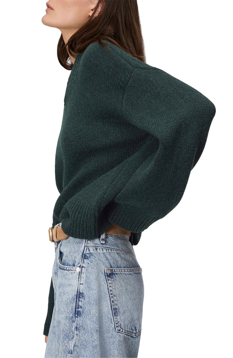 rag & bone Danica Wool & Cashmere V-Neck Sweater, Alternate, color, Darkgrn