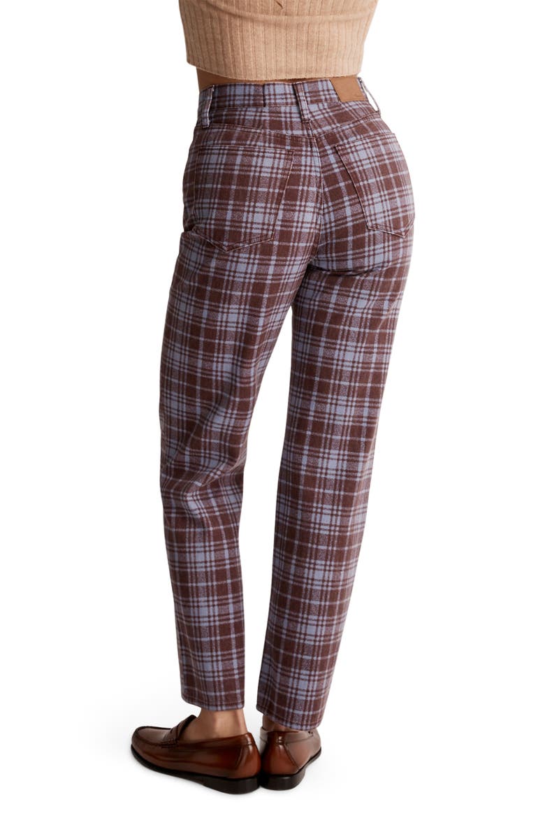 The Perfect Vintage Plaid High Waist Straight Leg Jeans, Alternate, color, CABERNET