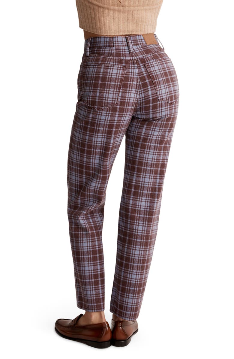 Madewell The Perfect Vintage Plaid High Waist Straight Leg Jeans, Alternate, color,
