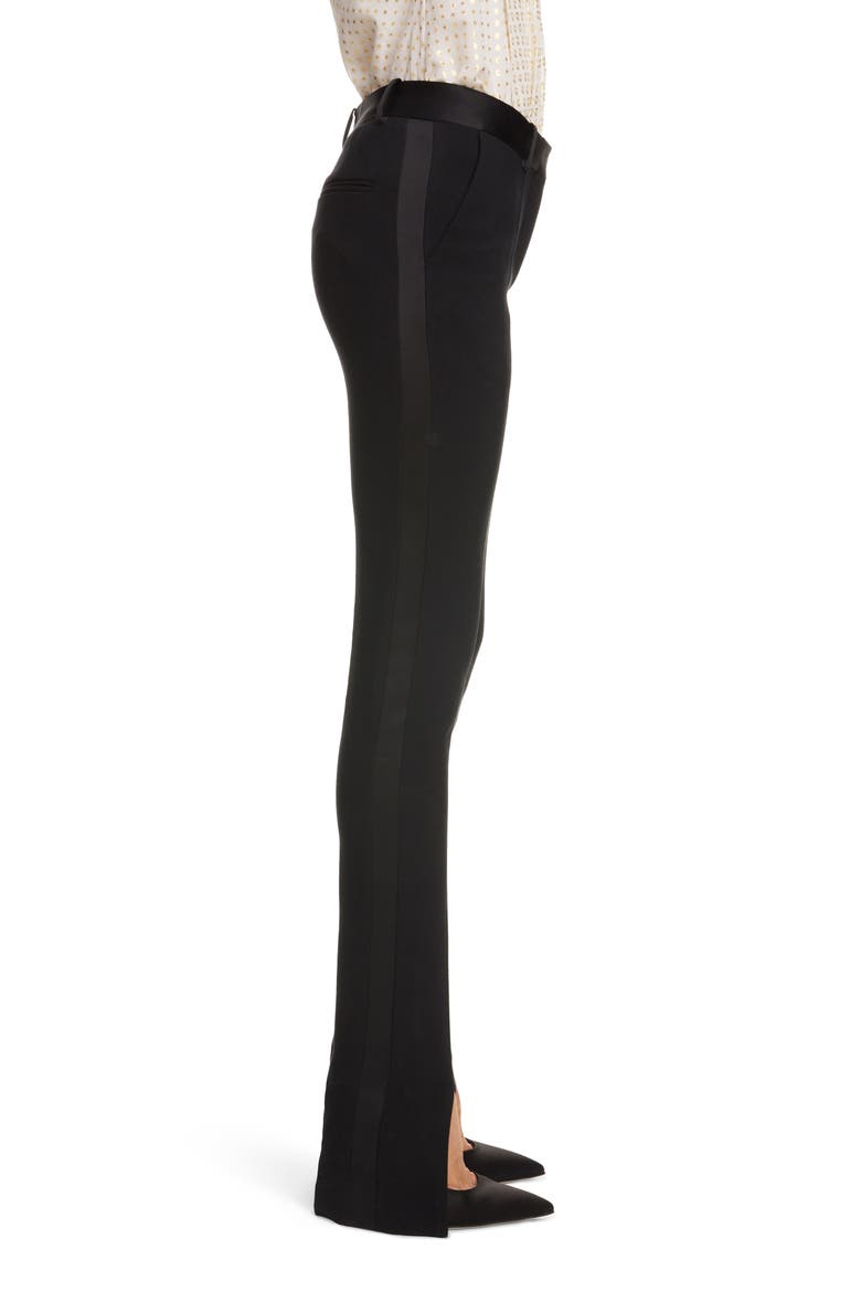 Split Hem Skinny Tuxedo Pants, Alternate, color, BLACK