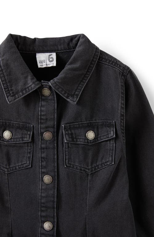 Cotton On Kids Kid's Sasha Long Sleeve Denim Shirt Dress In Black