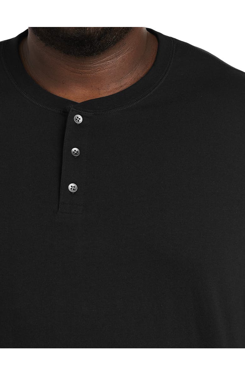 Harbor Bay by DXL Big & Tall Wicking Long-Sleeve Henley Shirt, Alternate, color, Black