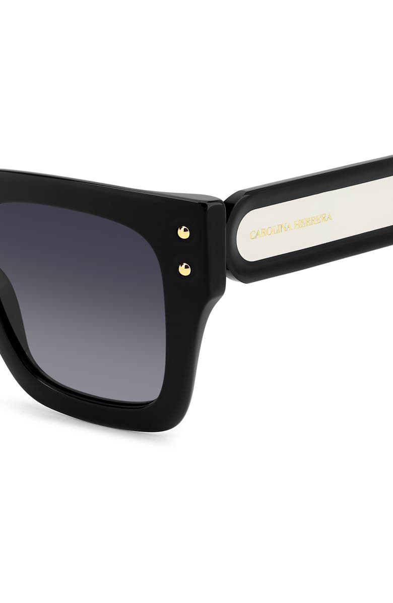 Carolina Herrera 51mm Gradient Square Sunglasses, Alternate, color, Black/ Dark Grey Sf