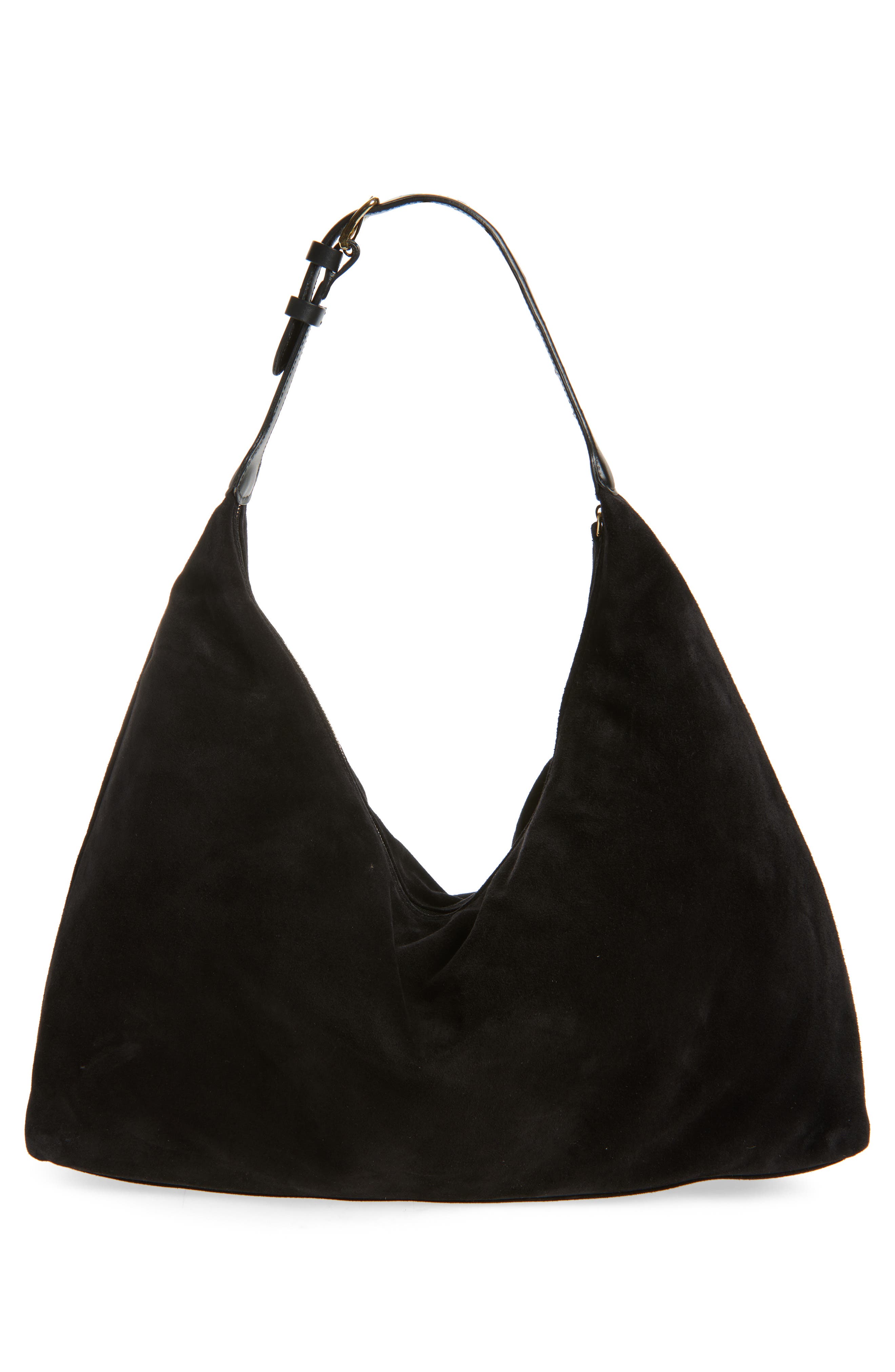 LIFFNER Pillow Suede Hobo, Alternate, color, Black