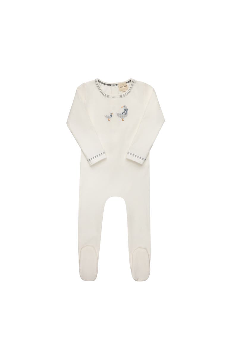 Ely's & Co. Cross Stitch Duckling Collection - Footie, Main, color, Ivory/Blue