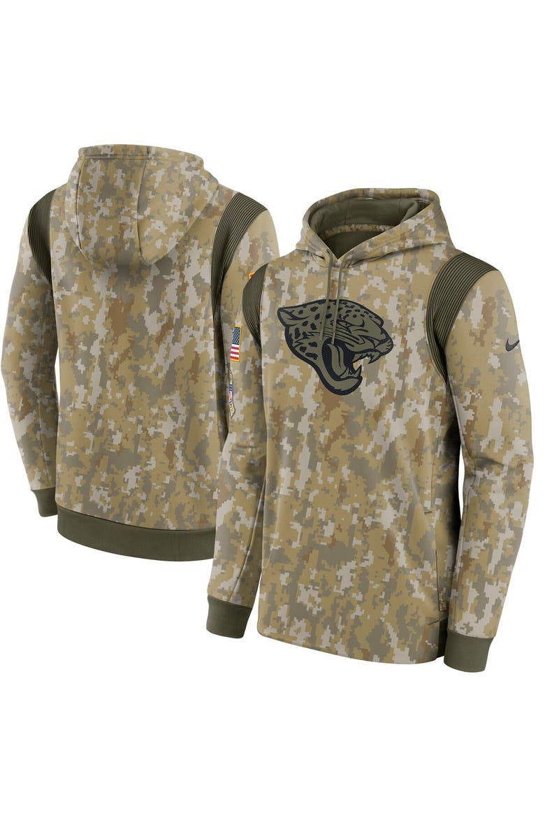 Men's Nike Camo Jacksonville Jaguars 2021 Salute To Service Therma Performance Pullover Hoodie, Main, color, Camo
