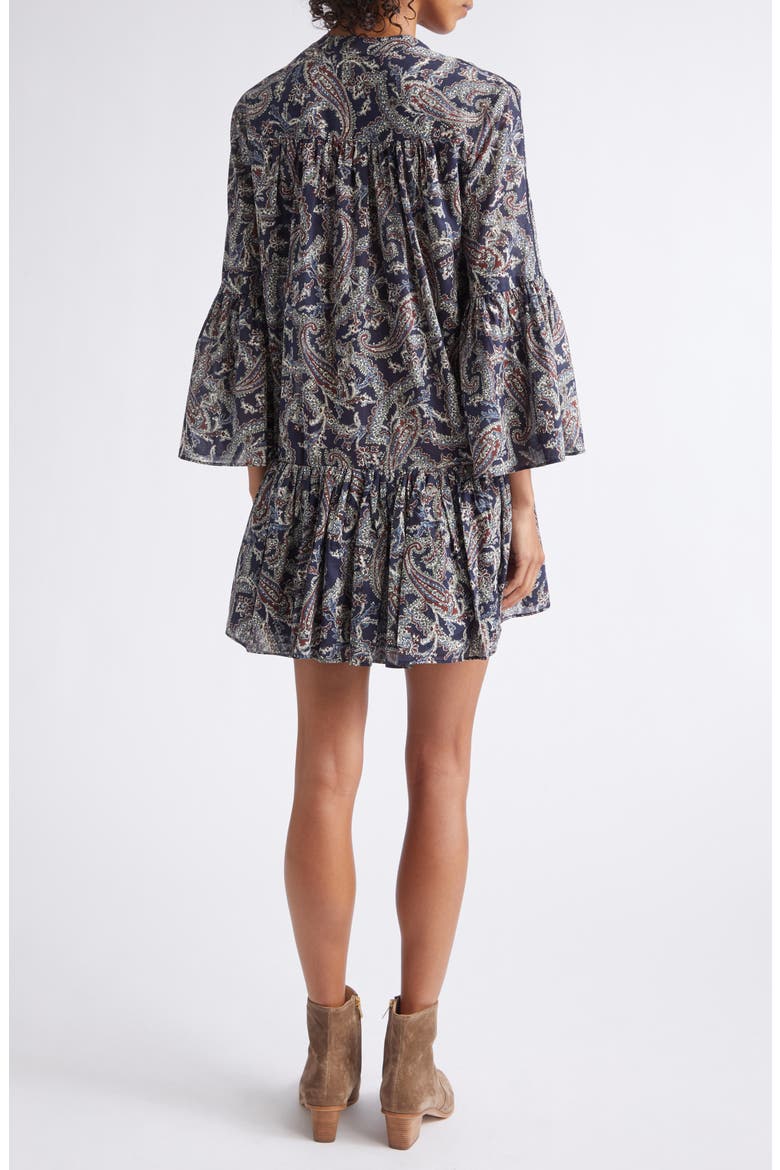 Novessa Long Sleeve Paisley Minidress, Alternate, color, NAVY MULTI