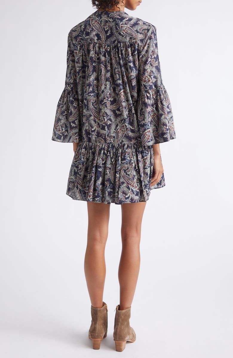 Veronica Beard Novessa Long Sleeve Paisley Minidress, Alternate, color, Navy Multi