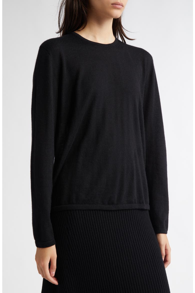 Cashmere Crewneck Sweater, Alternate, color, BLACK