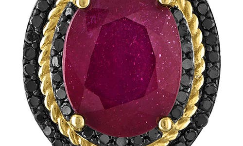 Fzn Ruby & Black Spinel Pendant Necklace In Gold