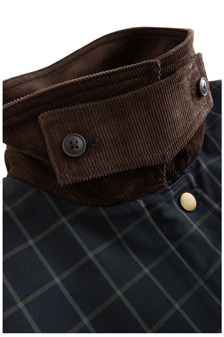 Corduroy Collar Waxed Jacket, Alternate, color, BLUE