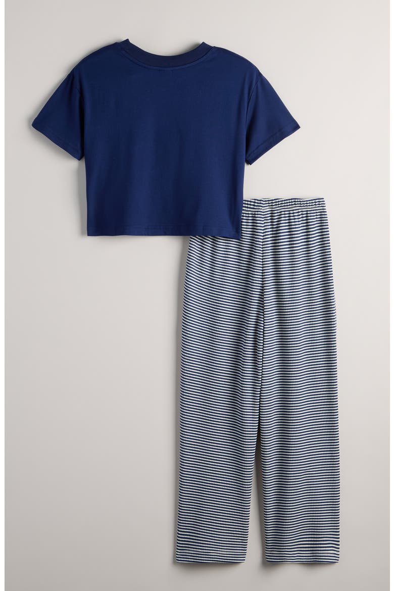 Kids' Two-Piece Pajamas, Alternate, color, NAVY HAMPTONS STRIPE